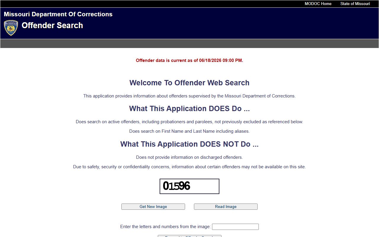 St. Charles County Missouri DOC inmate offender search